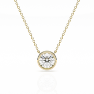 Bezel Round Diamond Solitaire Necklace 0.25CT-1CT 18K Gold Vermeil Real Diamond - Le Bezel 