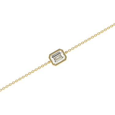 Solitaire Bezel Emerald Diamond Bracelet - Le Bezel 