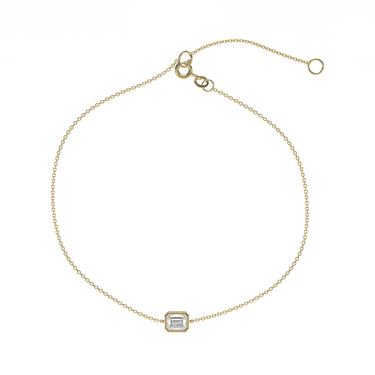 Solitaire Bezel Emerald Diamond Bracelet - Le Bezel 