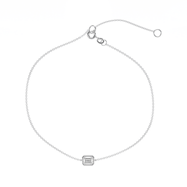 Solitaire Bezel Emerald Diamond Bracelet - Le Bezel 