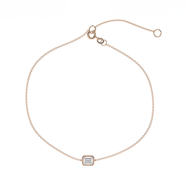 Solitaire Bezel Emerald Diamond Bracelet - Le Bezel 
