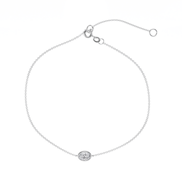Solitaire Bezel Oval Diamond Bracelet - Le Bezel 