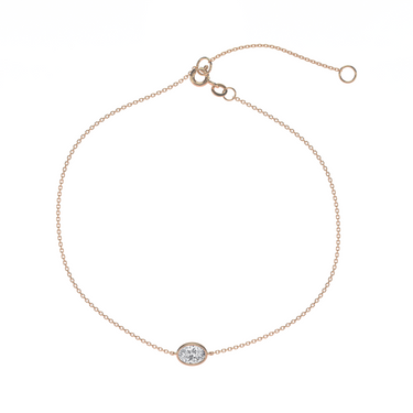 Solitaire Bezel Oval Diamond Bracelet - Le Bezel 