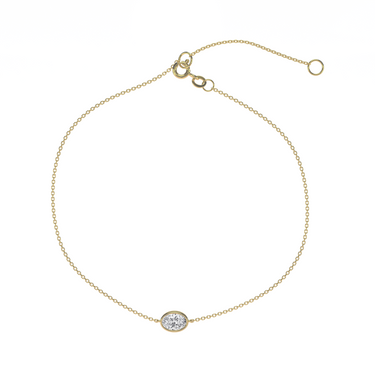 Solitaire Bezel Oval Diamond Bracelet - Le Bezel 