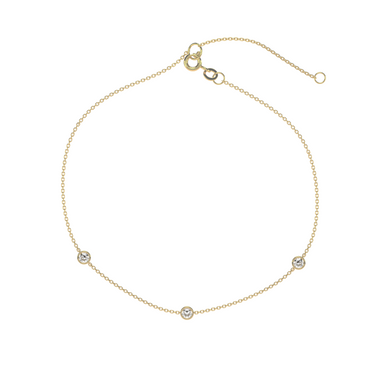 3 Stone Diamond Bezel Bracelet 0.3CTW - Le Bezel 