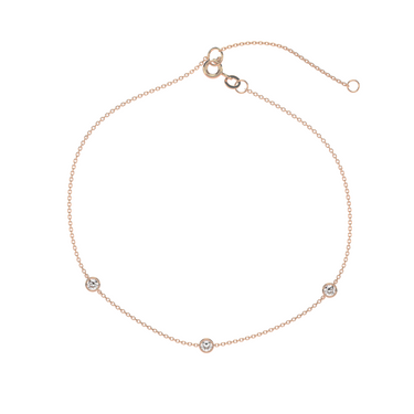 3 Stone Diamond Bezel Bracelet 0.3CTW - Le Bezel 