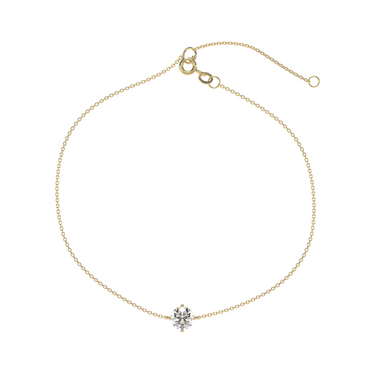 Solitaire Round Diamond Bracelet in Four Prong Setting - Le Bezel 
