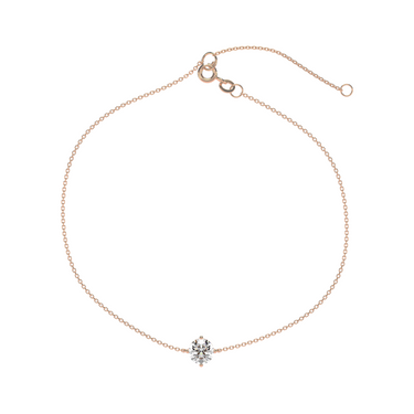 Solitaire Round Diamond Bracelet in Four Prong Setting - Le Bezel 