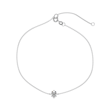 Solitaire Round Diamond Bracelet in Four Prong Setting - Le Bezel 