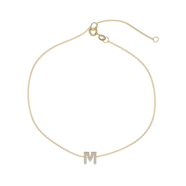 Diamond Letter Bracelet 0.1-0.3CTW Real Diamond - Le Bezel 