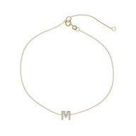Diamond Letter Bracelet 0.1-0.3CTW Real Diamond - Le Bezel 