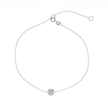 Solitaire Bezel Round Diamond Bracelet - Le Bezel 