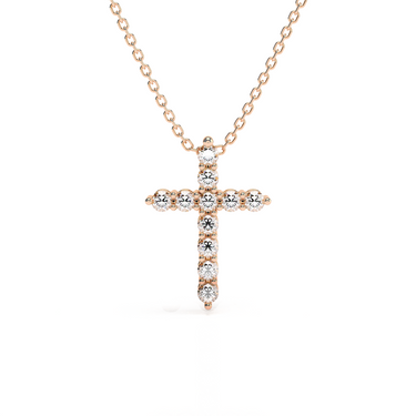 Cross Diamond Necklace 0.18 CTW 18K Gold Vermeil Real Diamond - Le Bezel 