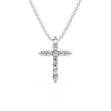 Cross Diamond Necklace 0.18 CTW 18K Gold Vermeil Real Diamond - Le Bezel 