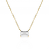 Emerald Diamond Solitaire Necklace - Le Bezel 