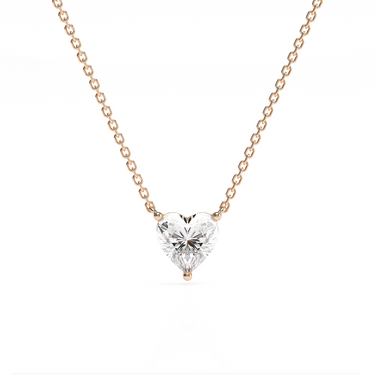Heart Cut Solitaire Necklace 0.25CT-1CT 18K Gold Vermeil Real Diamond - Le Bezel 