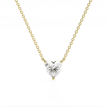 Heart Cut Solitaire Necklace 0.25CT-1CT 18K Gold Vermeil Real Diamond - Le Bezel 