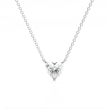 Heart Cut Solitaire Necklace 0.25CT-1CT 18K Gold Vermeil Real Diamond - Le Bezel 
