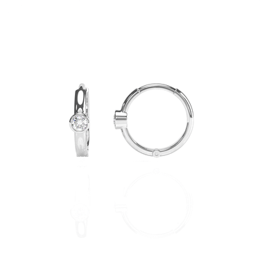 Round Diamond Huggie 0.2CTW - Le Bezel 