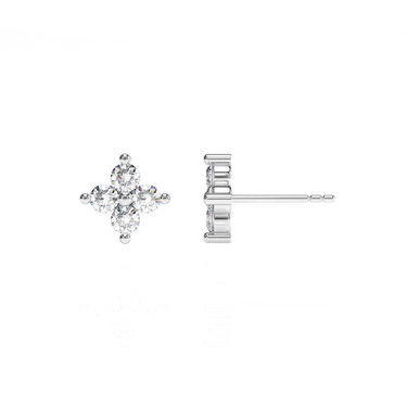 4 Stone Diamond Stud Earring 0.16CTW - Le Bezel 