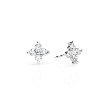 4 Stone Diamond Stud Earring 0.16CTW - Le Bezel 