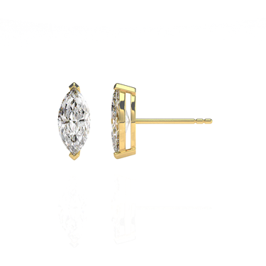 Solitaire Marquise Diamond Earring in Prong Setting - Le Bezel 