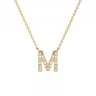Diamond Pave Letter Necklace 0.12 CTW - Le Bezel 