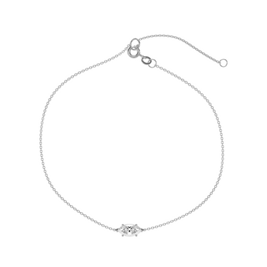 Solitaire Marquise Cut Diamond Bracelet in Four Prong Setting - Le Bezel 