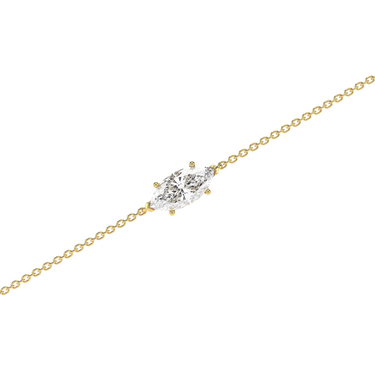 Solitaire Marquise Cut Diamond Bracelet in Four Prong Setting - Le Bezel 
