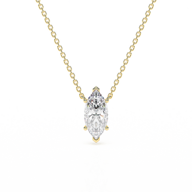 Marquise Diamond Solitaire Necklace - Le Bezel 