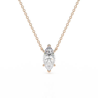 Marquise Diamond Solitaire Necklace - Le Bezel 