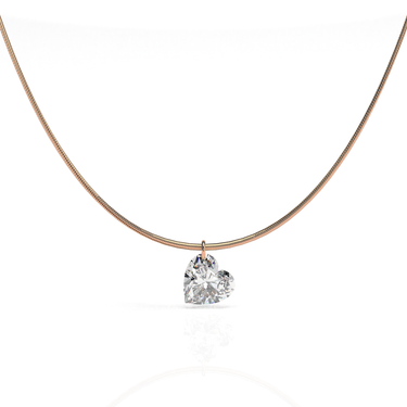 Heart Cut Diamond Snake Chain Necklace - Le Bezel 