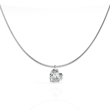 Heart Cut Diamond Snake Chain Necklace - Le Bezel 