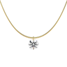 Round Cut Diamond Snake Chain Necklace - Le Bezel 