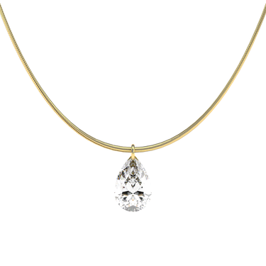 Pear Cut Diamond Snake Chain Necklace - Le Bezel 