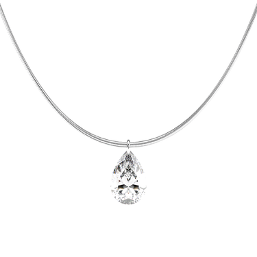 Pear Cut Diamond Snake Chain Necklace - Le Bezel 