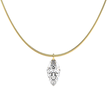 Marquise Cut Diamond Snake Chain Necklace - Le Bezel 