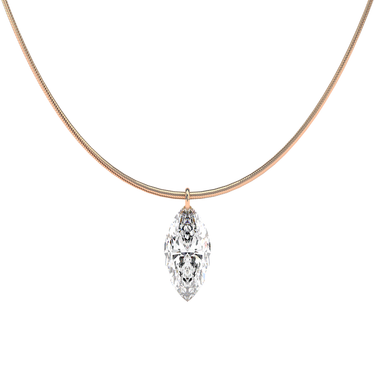 Marquise Cut Diamond Snake Chain Necklace - Le Bezel 