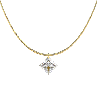 Princess Cut Diamond Snake Chain Necklace - Le Bezel 