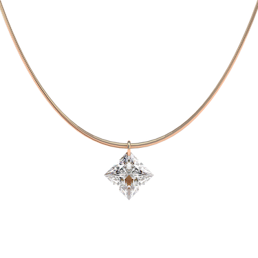 Princess Cut Diamond Snake Chain Necklace - Le Bezel 