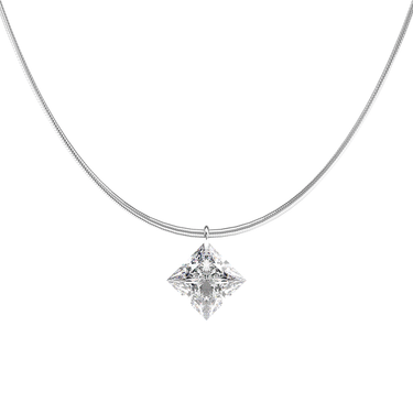 Princess Cut Diamond Snake Chain Necklace - Le Bezel 