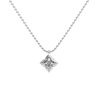 Drilled Princess Cut Diamond Beam Chain Necklace - Le Bezel 