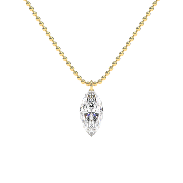 Drilled Marquise Cut Diamond Beam Chain Necklace - Le Bezel 