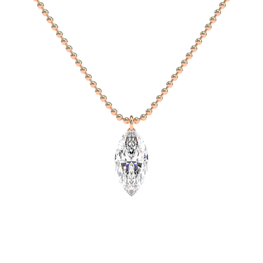 Drilled Marquise Cut Diamond Beam Chain Necklace - Le Bezel 