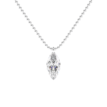 Drilled Marquise Cut Diamond Beam Chain Necklace - Le Bezel 