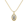 Bezel Oval Solitaire Diamond Pendant Necklace - Le Bezel 