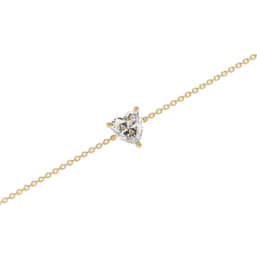 Solitaire Heart Diamond Bracelet 0.25 - 1 CT Real Diamond - Le Bezel 