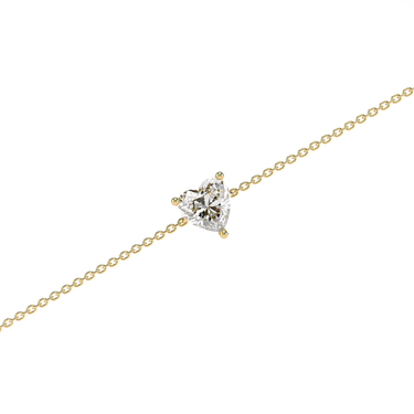 Solitaire Heart Diamond Bracelet 0.25 - 1 CT Real Diamond - Le Bezel 