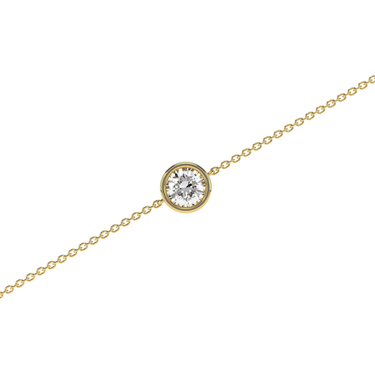 Solitaire Bezel Round Diamond Bracelet - Le Bezel 