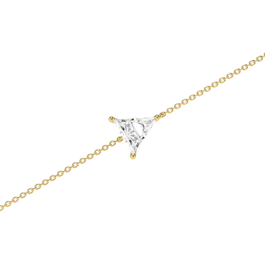 Solitaire Trillion Cut Diamond Bracelet in Three Prong Setting - Le Bezel 